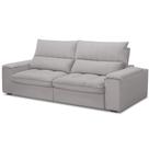 Sofá Retrátil Reclinável Para Sala de Estar Living 250cm Nápoles F04 Veludo Cinza - Lyam Decor