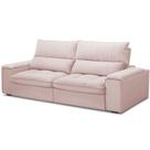 Sofá Retrátil Reclinável Para Sala de Estar Living 250cm Nápoles F04 Veludo Rosê - Lyam Decor