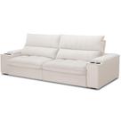 Sofá Retrátil Reclinável Para Sala de Estar Living 280cm Nápoles F04 Bouclê Cru - Lyam Decor