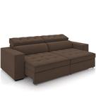 Sofá Retrátil Reclinável Para Sala de Estar Living 290cm Clara M03 Veludo Marrom - Lyam Decor Sofá Retrátil Reclinável Para Sala de Estar Living 290cm Clara M03 Veludo Marrom - Lyam Decor