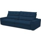 Sofá Retrátil Reclinável Para Sala De Estar Living 290cm Dimas F04 Veludo Azul Sofá Retrátil Reclinável Para Sala De Estar Living 290cm Dimas F04 Veludo Azul