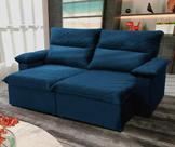 Sofá Retrátil Reclinável Paris 1,50m Suede Velut Azul Marinho Molas no Assento - King House
