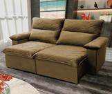 Sofá Retrátil/Reclinável Paris 1,80m Suede Velut Bege c/ Molas no Assento - King House Sofá Retrátil/Reclinável Paris 1,80m Suede Velut Bege c/ Molas no Assento - King House