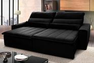 Sofá Retrátil Reclinável Patagônia 2,50m Suede Velut Preto Molas no Assento - King House Sofá Retrátil Reclinável Patagônia 2,50m Suede Velut Preto Molas no Assento - King House