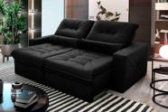 Sofá Retrátil Reclinável Sevilha 2,50m Suede Velut Preto Molas Ensacadas - King House