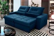 Sofá Retrátil Reclinável Sevilha 3,00m Suede Velut Azul Marinho Molas Ensacadas - King House Sofá Retrátil Reclinável Sevilha 3,00m Suede Velut Azul Marinho Molas Ensacadas - King House