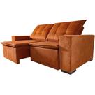 Sofá Retrátil/Reclinável Suzye 1,88 Suede Terracota Sala/Recepção