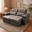 Sofá Retrátil/Reclinável Verona 1,80m Suede Velut Tabaco c/ Molas no Assento - King House