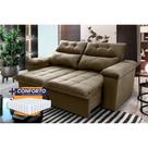 Sofá Retrátil Reclinável Verona 2,00m Suede Velut Bege Molas Ensacadas - King House