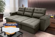 Sofá Retrátil/Reclinável Verona 2,30m Suede Velut Tabaco c/ Molas Ensacadas - King House