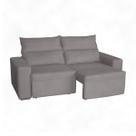 Sofa Retrátil Reclinável Viena Cinza Trovão - Meu Estofado