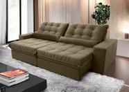Sofá Retrátil/Reclinável Zurique 2,70m Suede Velut Bege c/ Molas no Assento - King House