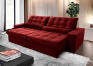 Sofá Retrátil/Reclinável Zurique 3,00m Suede Velut Vermelho c/ Molas no Assento - King House