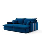 Sofá Retrátil Sem Caixa 3 lugares Solomons Linho Azul Marinho 214 cm