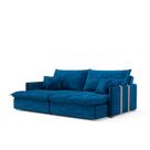 Sofá Retrátil Sem Caixa 3 lugares Solomons Velosuede Azul Marinho 214 cm Sofá Retrátil Sem Caixa 3 lugares Solomons Velosuede Azul Marinho 214 cm