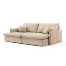 Sofá Retrátil Sem Caixa 3 Lugares Solomons Velosuede Bege 230 cm Sofá Retrátil Sem Caixa 3 Lugares Solomons Velosuede Bege 230 cm