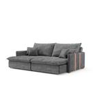 Sofá Retrátil Sem Caixa 3 lugares Solomons Velosuede Grafite 214 cm Sofá Retrátil Sem Caixa 3 lugares Solomons Velosuede Grafite 214 cm