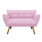 Sofá Retrô Namoradeira Anitta Suede Rosa Bebê