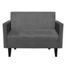 Sofá Retrô Namoradeira Compacta Jade 2 Lugares Suede Grafite - D'Rossi