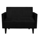 Sofá Retrô Namoradeira Compacta Jade 2 Lugares Suede Preto - D'Rossi