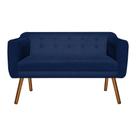 Sofá Retrô Namoradeira Julia 2 Lugares 1,40 Suede Azul Marinho - D'Rossi
