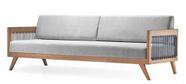 Sofá Saibi 3 Lugares Corda Azul Madeira Cedro 82cm - 70937