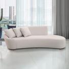 Sofá Sala de Estar Living Design Moderno 250cm com Almofadas Trinity Veludo Bege G93 - Gran Belo