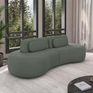 Sofá Sala de Estar Modulado França 240cm Encosto Articulável com Almofadas Veludo Cinza Escuro G45 - Gran Belo Sofá Sala de Estar Modulado França 240cm Encosto Articulável com Almofadas Veludo Cinza Escuro G45 - Gran Belo