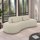 Sofá Sala de Estar Modulado França 280cm Encosto Articulável com Almofadas Bouclê OffWhite G45 - Gran Belo Sofá Sala de Estar Modulado França 280cm Encosto Articulável com Almofadas Bouclê OffWhite G45 - Gran Belo