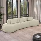 Sofá Sala de Estar Modulado França 326cm Encosto Articulável com Almofadas Bouclê OffWhite G45 - Gran Belo Sofá Sala de Estar Modulado França 326cm Encosto Articulável com Almofadas Bouclê OffWhite G45 - Gran Belo