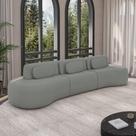 Sofá Sala de Estar Modulado França 326cm Encosto Articulável com Almofadas Veludo Cinza G45 - Gran Belo Sofá Sala de Estar Modulado França 326cm Encosto Articulável com Almofadas Veludo Cinza G45 - Gran Belo