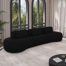 Sofá Sala de Estar Modulado França 326cm Encosto Articulável com Almofadas Veludo Preto G45 - Gran Belo Sofá Sala de Estar Modulado França 326cm Encosto Articulável com Almofadas Veludo Preto G45 - Gran Belo
