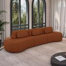 Sofá Sala de Estar Modulado França 366cm Encosto Articulável com Almofadas Linho Terracota G45 - Gran Belo