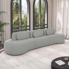 Sofá Sala de Estar Modulado França 366cm Encosto Articulável com Almofadas Veludo Cinza G45 - Gran Belo Sofá Sala de Estar Modulado França 366cm Encosto Articulável com Almofadas Veludo Cinza G45 - Gran Belo