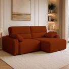 Sofá Sala de Estar Polo Retrátil Reclinável Bipartido 220cm 3 Lugares Linho Terracota M1 - Monari Design