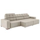 Sofá Sala de Estar Retrátil e Reclinável 5 Lugares Lisboa 350cm Couro Off White - Gran Belo Sofá Sala de Estar Retrátil e Reclinável 5 Lugares Lisboa 350cm Couro Off White - Gran Belo