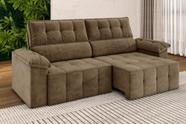 Sofá Santiago 2,20m Retrátil/Reclinável Suede Capuccino - XFlex Sofás
