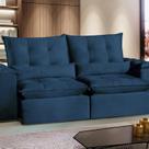 Sofá São Paulo Retrátil e Reclinável Assento com Molas 270 Cm Azul Sofá São Paulo Retrátil e Reclinável Assento com Molas 270 Cm Azul