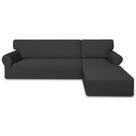 Sofá secional Slipcover PureFit Super Stretch cinza escuro Sofá secional Slipcover PureFit Super Stretch cinza escuro