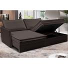 Sofá Sem Caixa Retrátil Baú 1,75m Lounge Linho MarromCamainBox