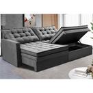 Sofá Sem Caixa Retrátil Baú 1,80m Cama inBox Secret Suede Velusoft Cinza Sofá Sem Caixa Retrátil Baú 1,80m Cama inBox Secret Suede Velusoft Cinza