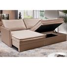 Sofá Sem Caixa Retrátil Baú 1,95m Lounge Linho Bege Escuro CamainBox