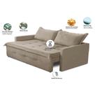 Sofá Sem Caixa Retrátil e Reclinável 1,85m com Molas Bianca Suede Preto Madelina Decor