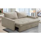 Sofá Sem Caixa Retrátil e Reclinável 2,00m com Molas Bianca Boucle Bege Madelina Decor