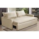 Sofá Sem Caixa Retrátil e Reclinável 2,00m com Molas Luzia Suede Bege Madelina Decor