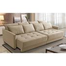 Sofá Sem Caixa Retrátil Reclinável 2,50m Carol Veludo Bege Adonai Estofados