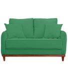 Sofa Sena 3 Lugares Base de Madeira para Sala Hotel Linho Verde