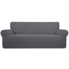 Sofá Slipcover Easy-Going Stretch de grandes dimensões, poliéster cinza