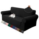 Sofá Slipcover LURKA Stretch Loveseat preto de 2 lugares