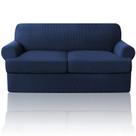 Sofá Slipcover PrinceDeco T Cushion Loveseat Navy Velvet